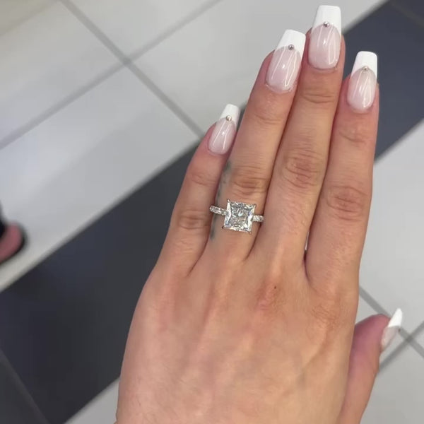Unique Princess Cut Halo Diamond Engagement Ring | Berlinger Jewelry